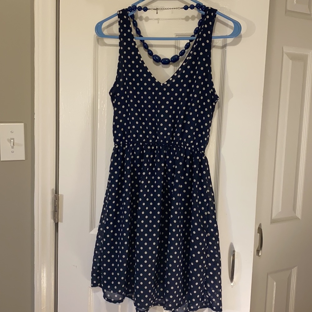 H&M Navy Polka Dot Sundress size 4 - Picture 2 of 7